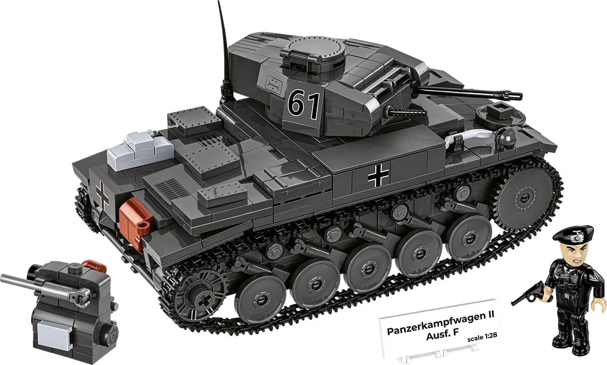 Panzerkampfwagen II Ausf. F brick tank model - COBI 2597 - 812 bricks