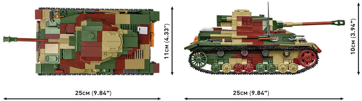 PzKpfw IV Ausf. G. brick tank model - COBI-2592 - 1107 bricks