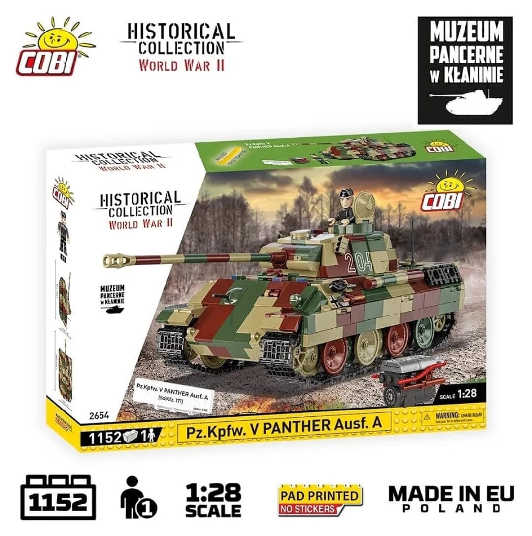 Pz.Kpfw. V Panther Ausf. A brick tank model- COBI 2654 - 1150 bricks