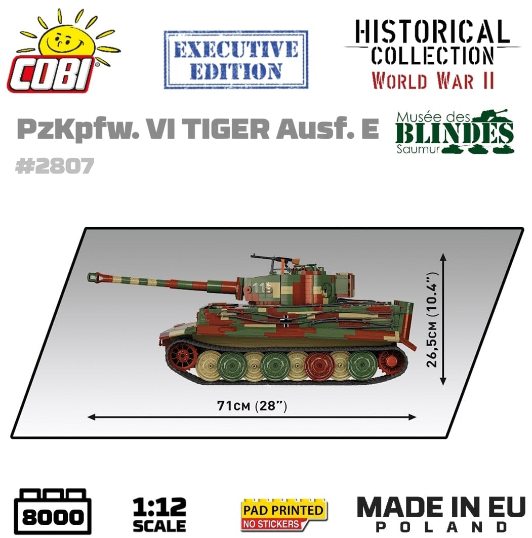 Pz.Kpfw. VI Tiger  2 in 1 - 1:12 brick tank model - COBI 2807 - 8000 bricks EXECUTIVE EDITION