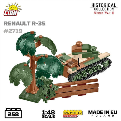 Renault R35 brick tank model - COBI 2719 - 258 bricks