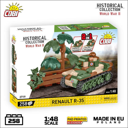 Renault R35 brick tank model - COBI 2719 - 258 bricks