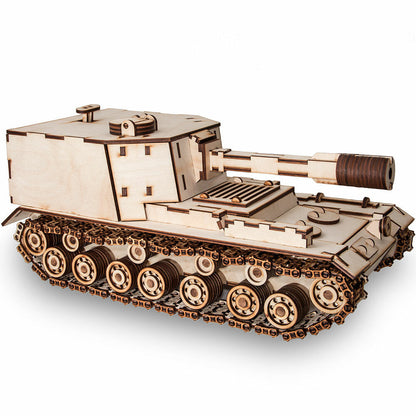 SAU 212A Self-Propelled Gun Mechanical Wooden Model Kit - Eco Wood Art