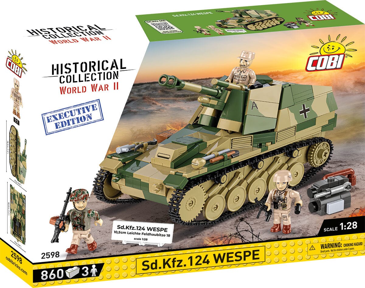 Sd.Kfz. 124 Wespe brick tank model - COBI 2598 - 860 bricks EXECUTIVE EDITION