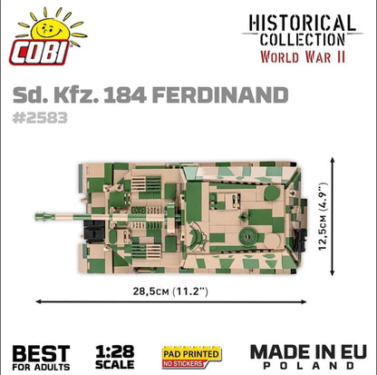 S.D.KFZ.184 Ferdinand brick tank model - COBI-2583 - 1268 bricks