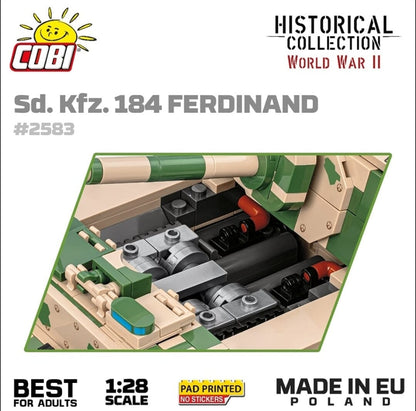 S.D.KFZ.184 Ferdinand brick tank model - COBI-2583 - 1268 bricks