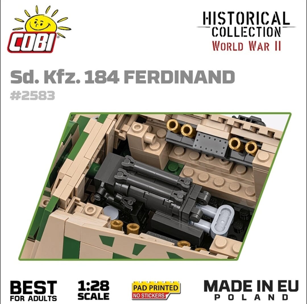 S.D.KFZ.184 Ferdinand brick tank model - COBI-2583 - 1268 bricks