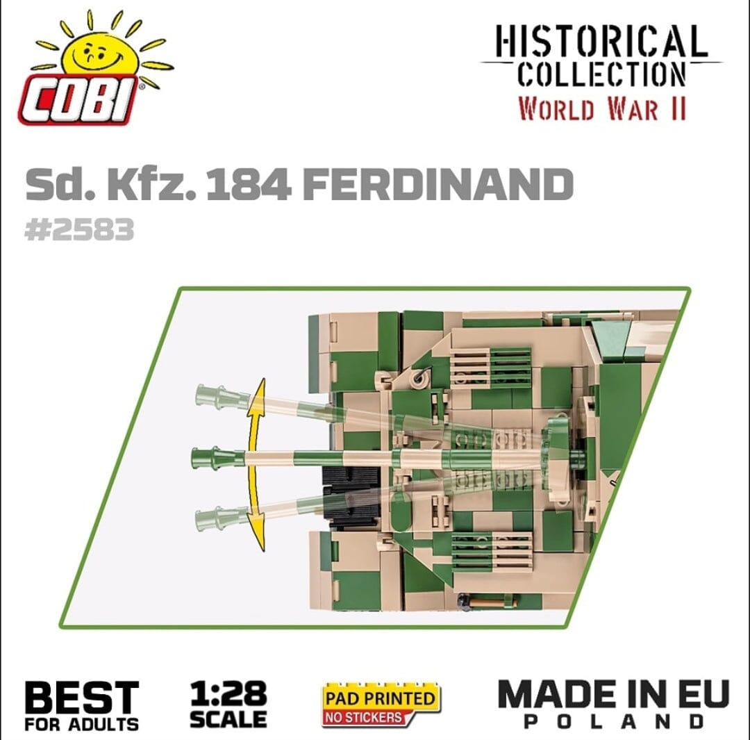 S.D.KFZ.184 Ferdinand brick tank model - COBI-2583 - 1268 bricks