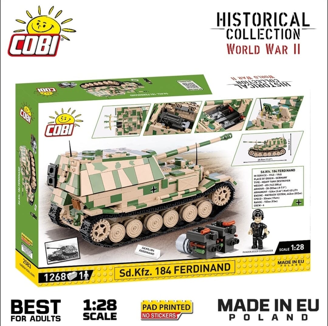 S.D.KFZ.184 Ferdinand brick tank model - COBI-2583 - 1268 bricks