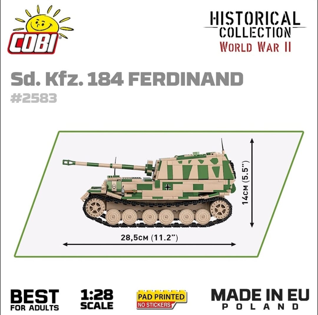 S.D.KFZ.184 Ferdinand brick tank model - COBI-2583 - 1268 bricks