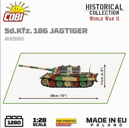 Sd.Kfz.186 Jagdtiger brick tank model - COBI-2580 - 1280 brick tank