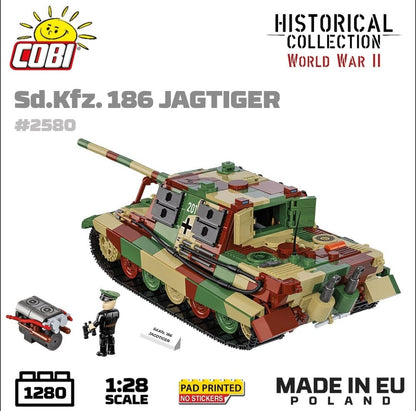 Sd.Kfz.186 Jagdtiger brick tank model - COBI-2580 - 1280 brick tank