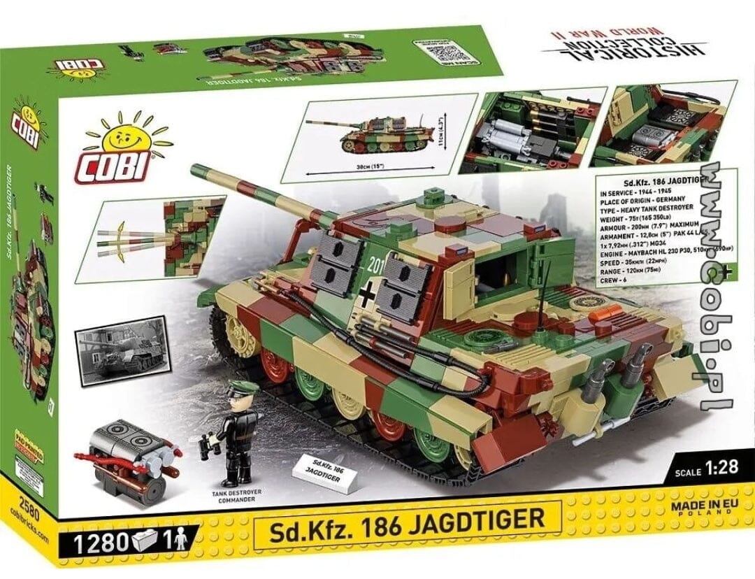 Sd.Kfz.186 Jagdtiger brick tank model - COBI-2580 - 1280 brick tank