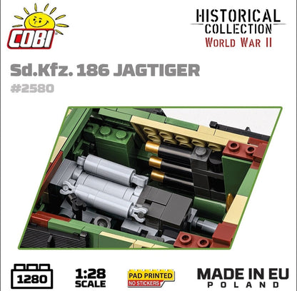 Sd.Kfz.186 Jagdtiger brick tank model - COBI-2580 - 1280 brick tank