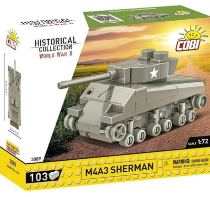 Sherman M4A3 brick tank model - COBI 3089 - 103 bricks