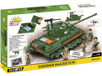 Sherman M4A3E8 (76)W brick tank model- COBI 3118 - 865 bricks