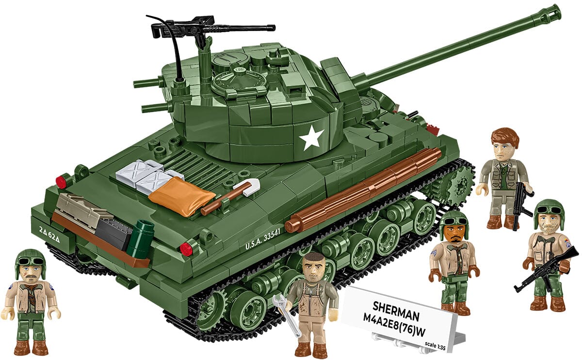 Sherman M4A3E8 (76)W brick tank model- COBI 3118 - 865 bricks