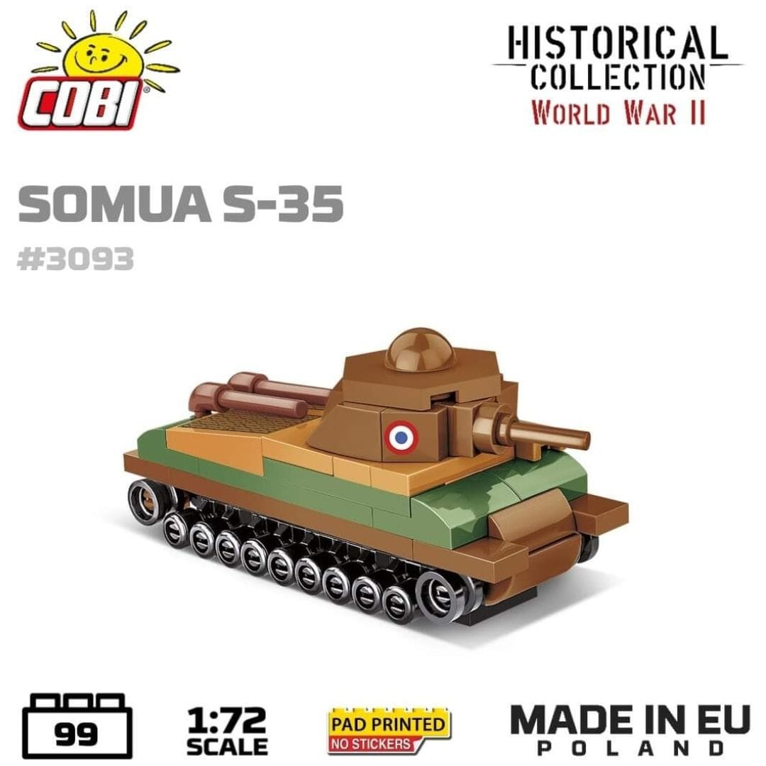 Somua S-35 brick tank model - COBI 3093 - 99 bricks