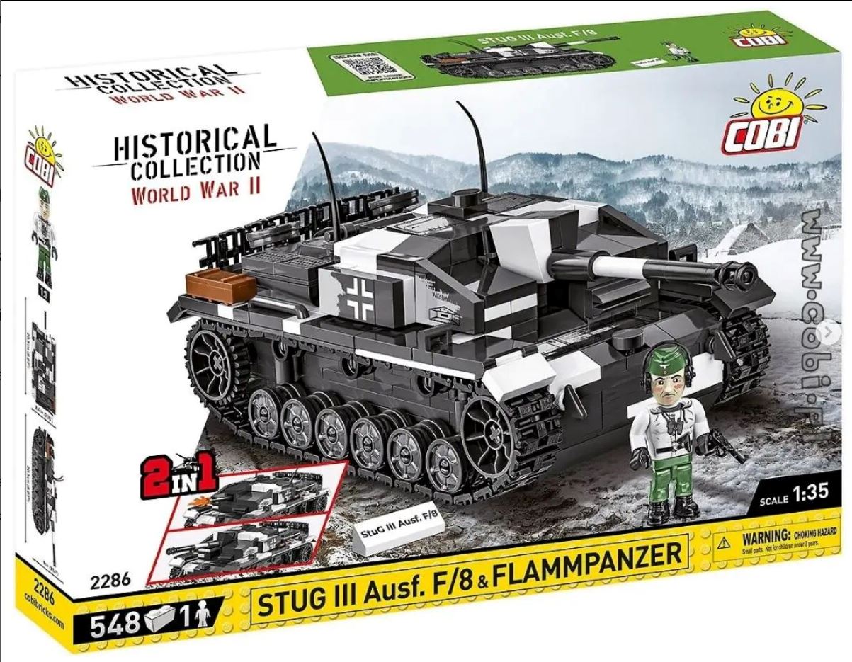 StuG III Ausf.F Flammpanzer brick tank model - COBI 2286 - 548 bricks