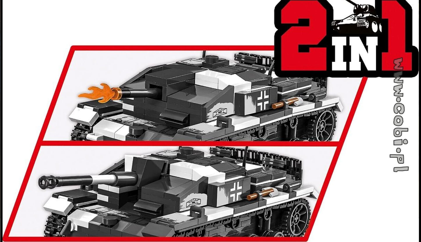 StuG III Ausf.F Flammpanzer brick tank model - COBI 2286 - 548 bricks