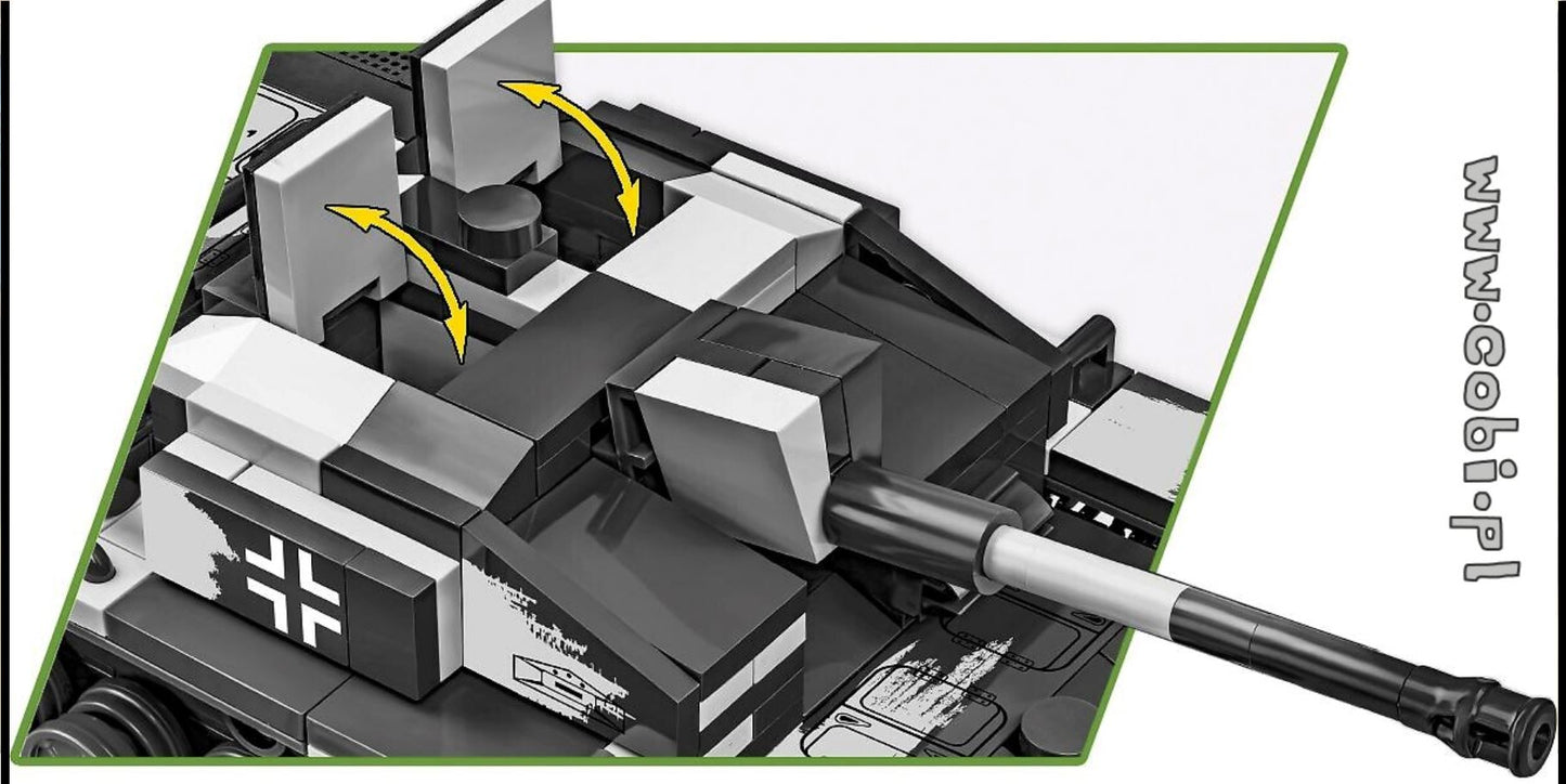 StuG III Ausf.F Flammpanzer brick tank model - COBI 2286 - 548 bricks