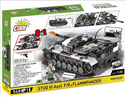 StuG III Ausf.F Flammpanzer brick tank model - COBI 2286 - 548 bricks