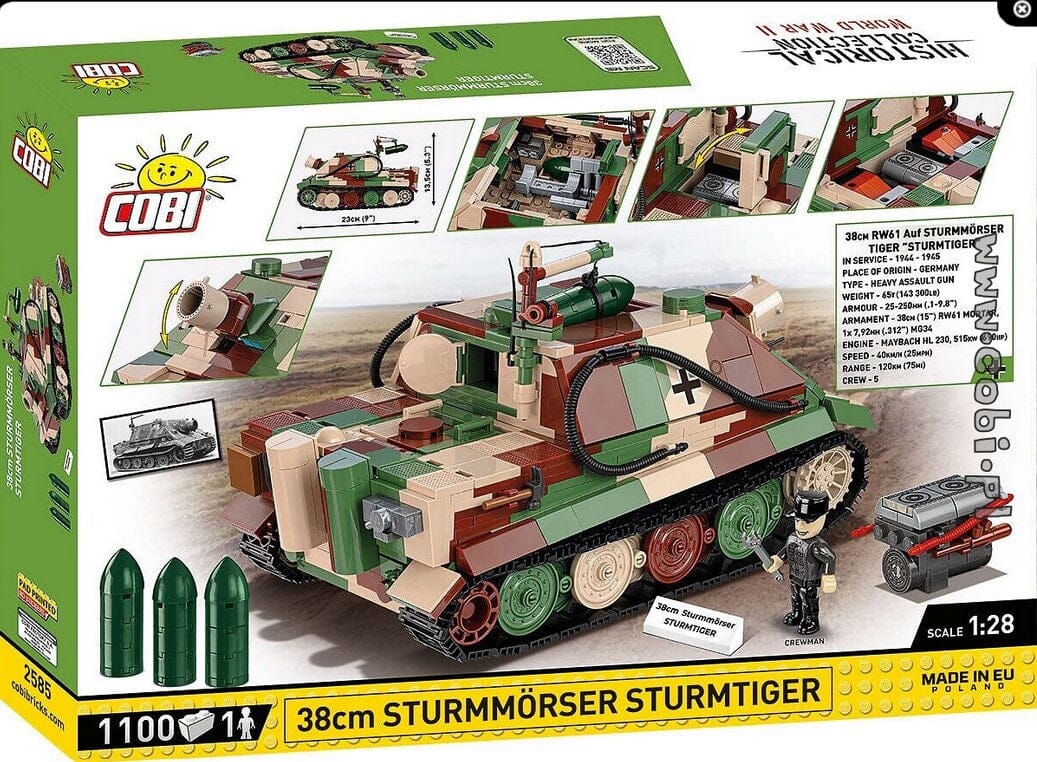 Sturmmorser Tiger "Sturmtiger" brick tank model - COBI-2585 - 1100 bricks