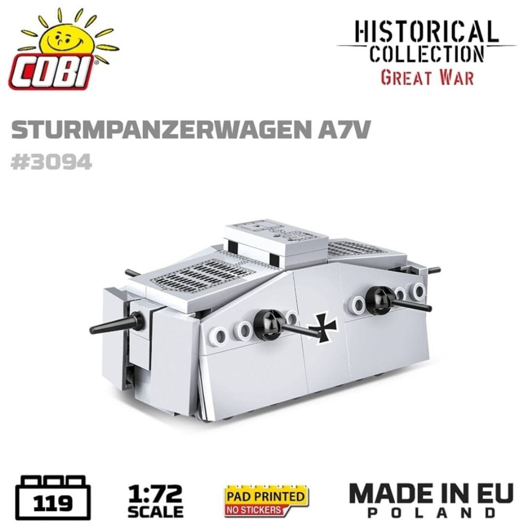 Sturmpanzerwagen A7V brick tank model - COBI 3094 - 119 bricks