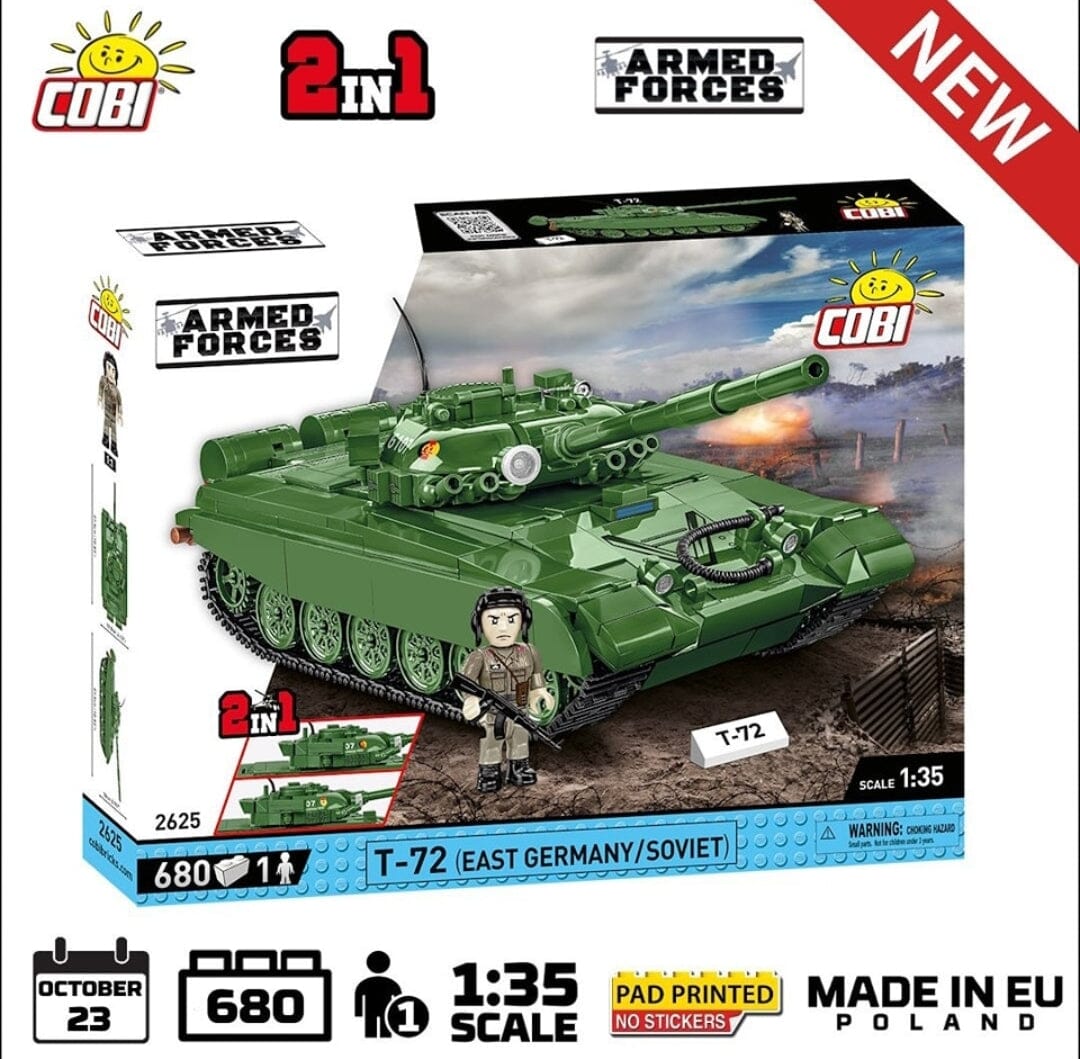 T-72 M1 DDR & RU brick tank model  - COBI 2625 - 678 bricks