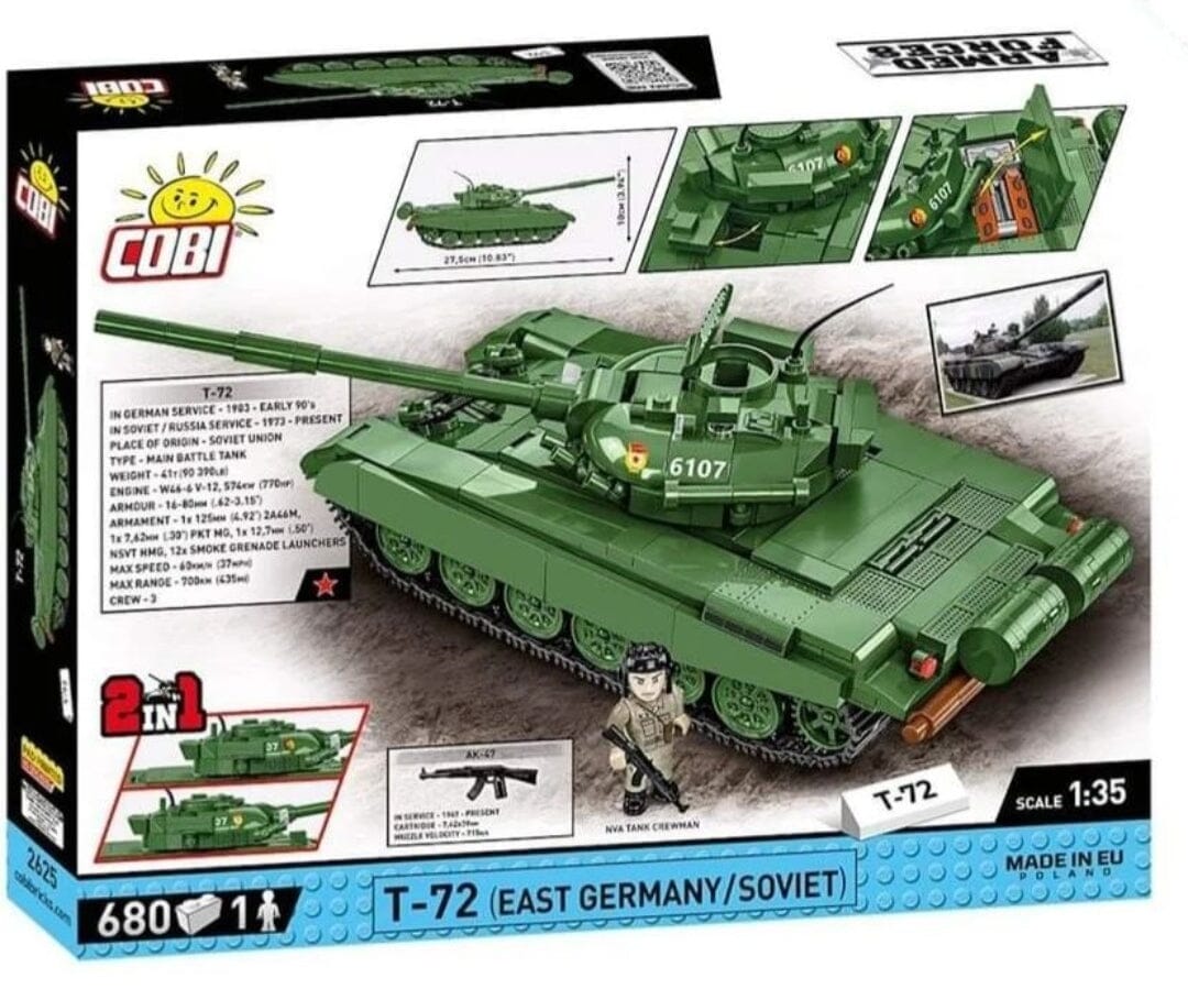 T-72 M1 DDR & RU brick tank model  - COBI 2625 - 678 bricks