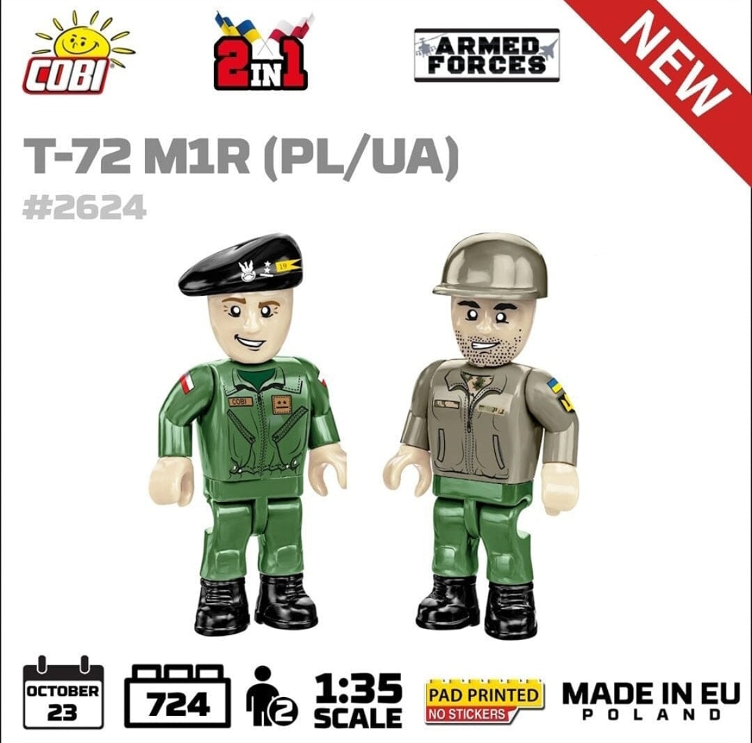 T-72 M1R brick tank model  - COBI 2624 - 724 bricks