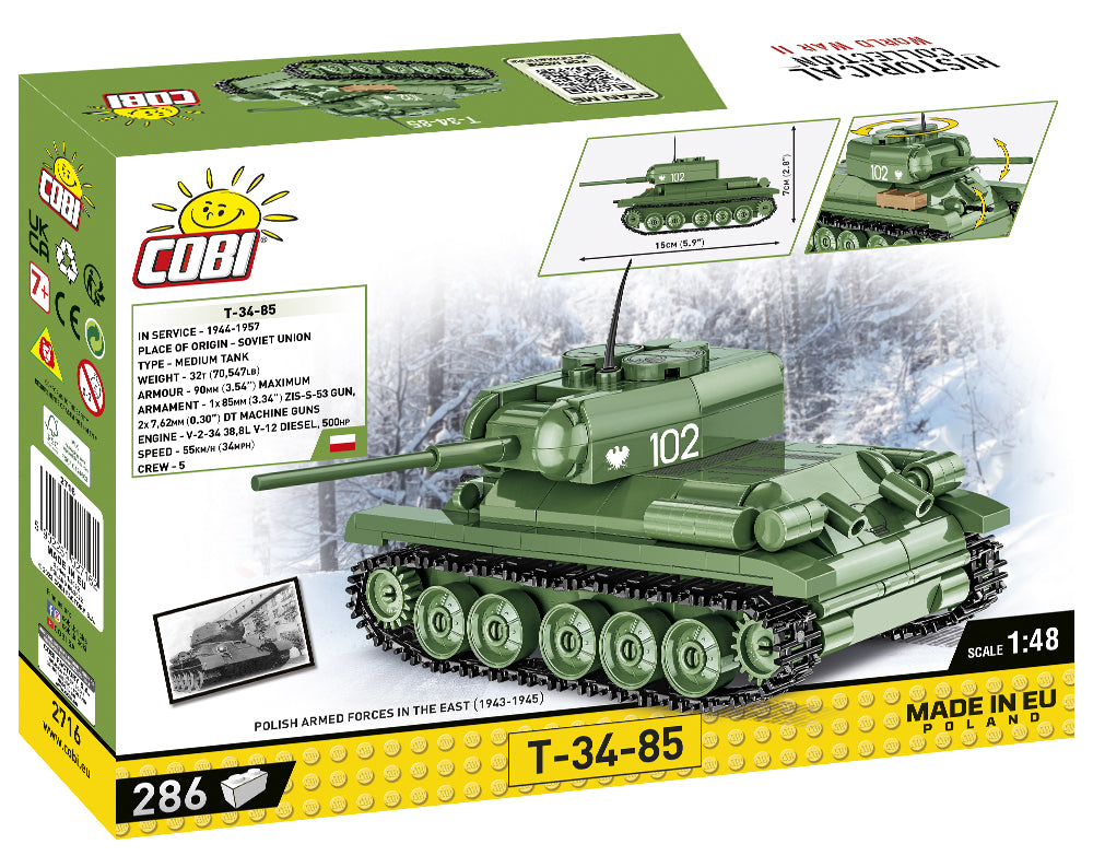 T34-85 brick tank model - COBI 2716 - 286 bricks