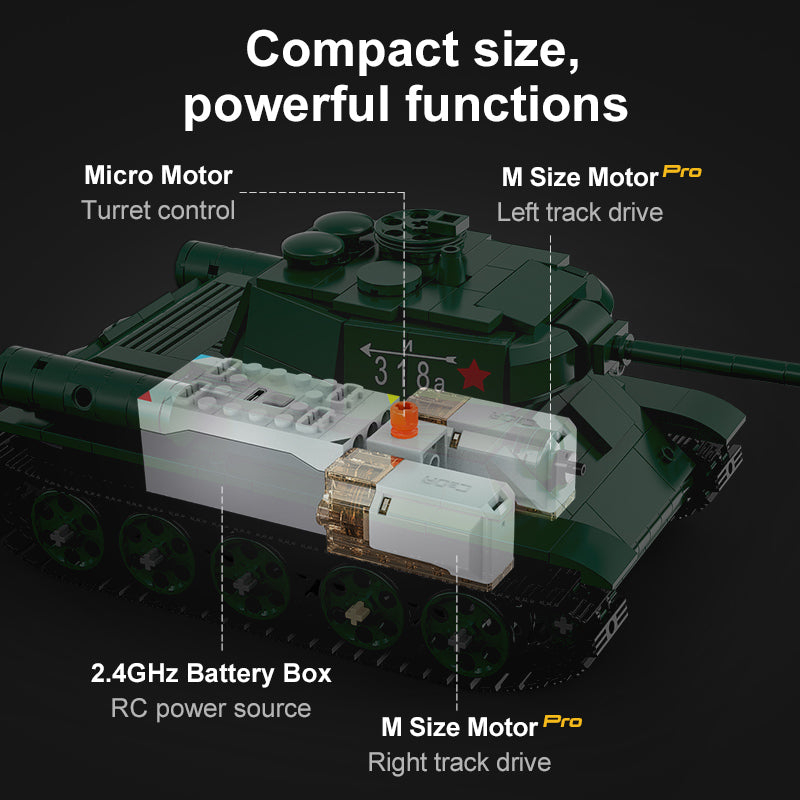 T34 Tank RC brick model kit - CADA C61072W - 722 bricks