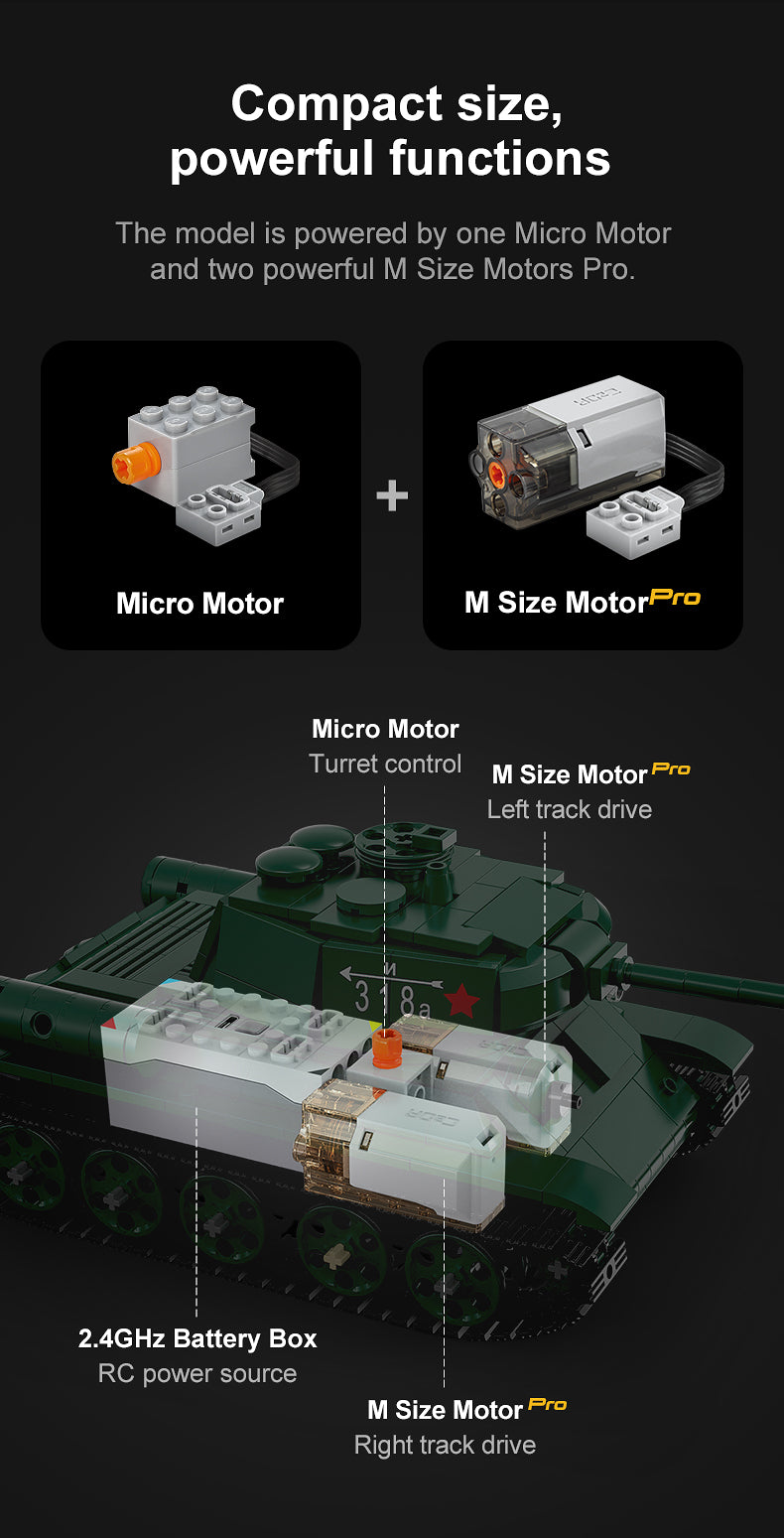 T34 Tank RC brick model kit - CADA C61072W - 722 bricks