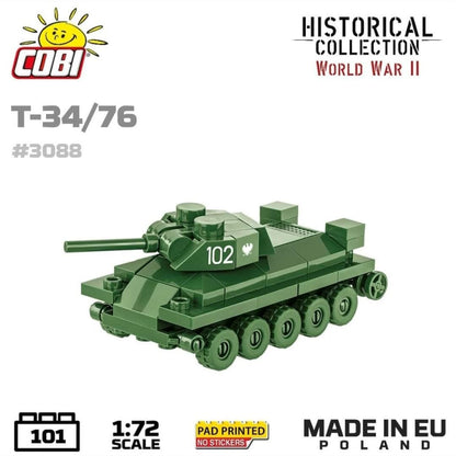 T34/76 brick tank model - COBI 3088 - 101 bricks