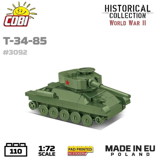 T34/85 brick tank model - COBI 3092 - 110 bricks