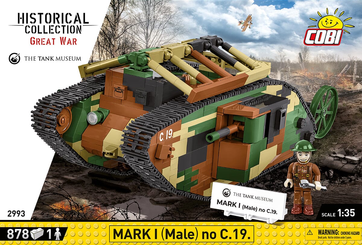 Tank Mark I (Male) no. c19 brick model - COBI 2993 - WWI 878 bricks