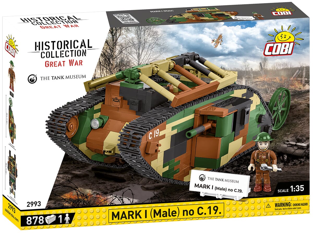 Tank Mark I (Male) no. c19 brick model - COBI 2993 - WWI 878 bricks