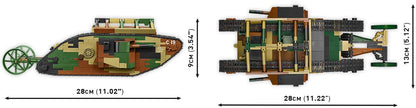 Tank Mark I (Male) no. c19 brick model - COBI 2993 - WWI 878 bricks