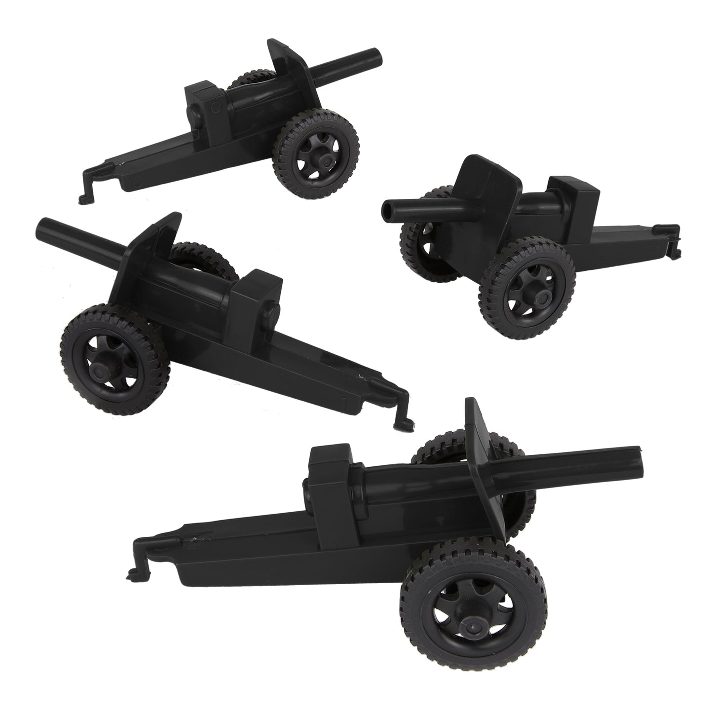 TimMee M3 ARTILLERY - Black 4pc Plastic Army Men Cannon Playset - Made in USA