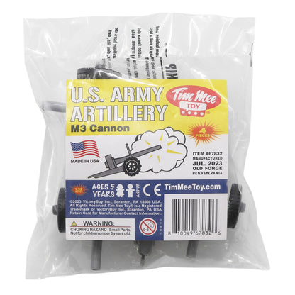 TimMee M3 ARTILLERY - Gray 4pc Plastic Army Men Cannon Playset - Made in USA