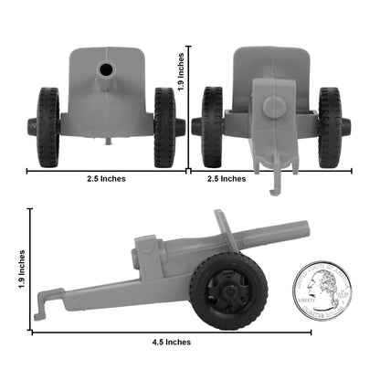 TimMee M3 ARTILLERY - Gray 4pc Plastic Army Men Cannon Playset - Made in USA