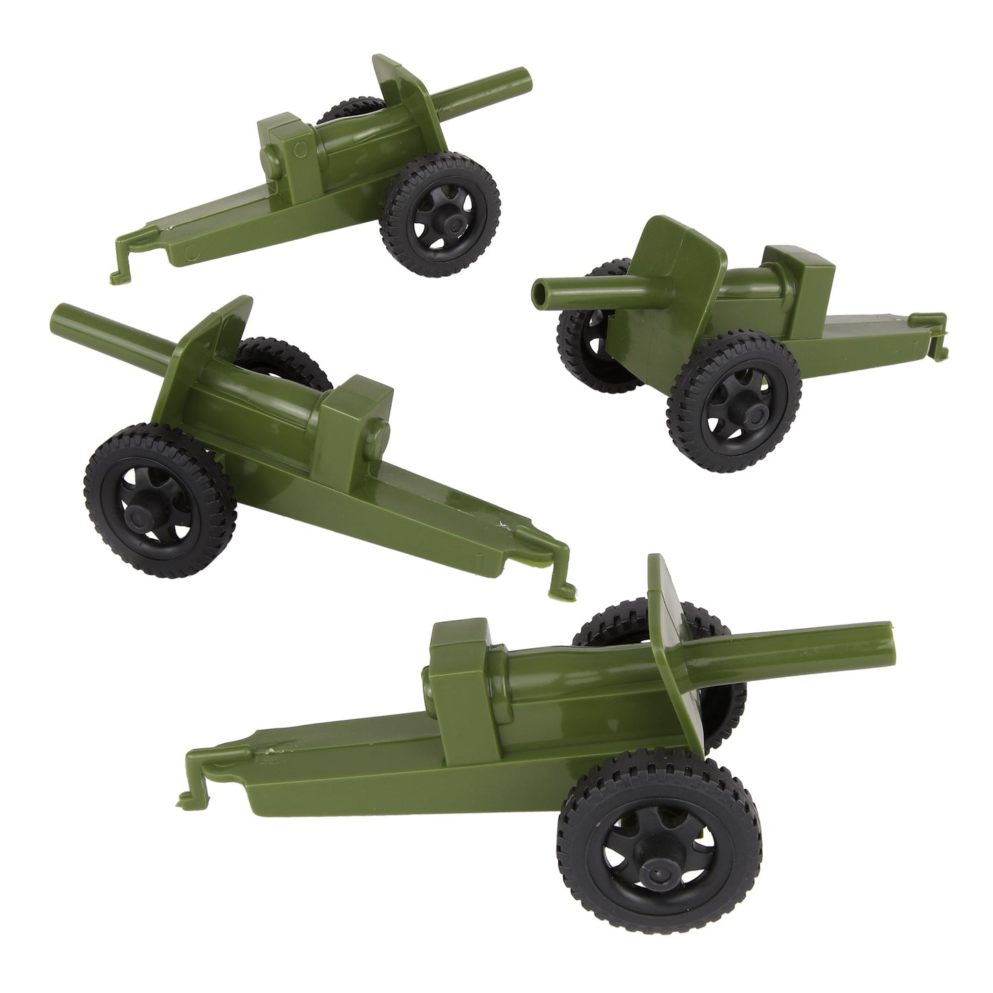 TimMee M3 ARTILLERY - OD Green 4pc Plastic Army Men Cannon Playset - Made in USA