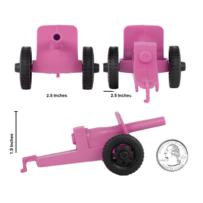 TimMee M3 ARTILLERY - Pink 4pc Plastic Army Men Cannon Playset - Made in USA