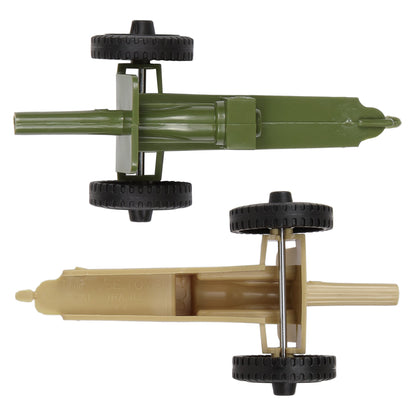 TimMee M3 ARTILLERY - OD Green & Tan 4pc Plastic Army Men Cannon Playset US Made