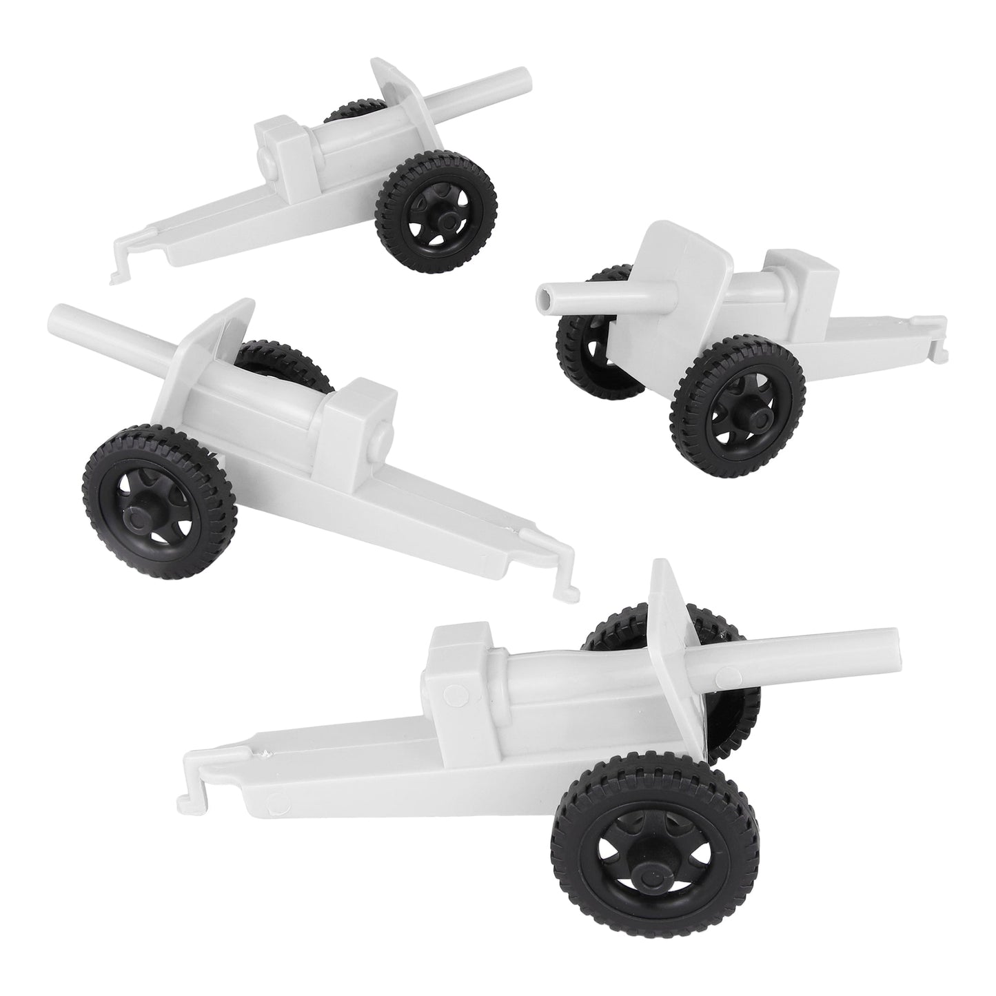 TimMee M3 ARTILLERY - White 4pc Plastic Army Men Cannon Playset - Made in USA