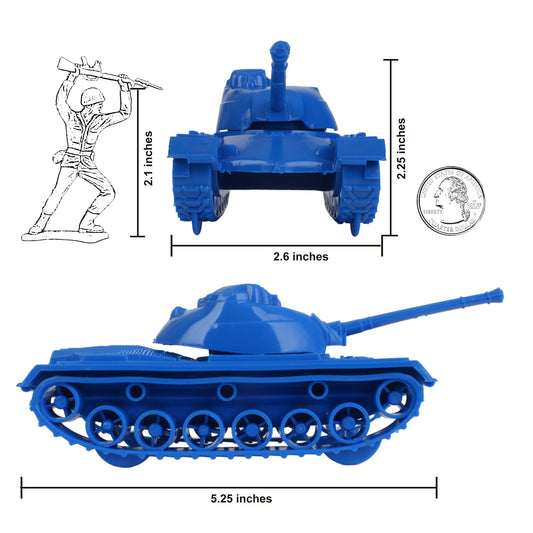 TimMee Toy Tanks for Plastic Army Men - Red White & Blue WW2 3pc - Made in USA