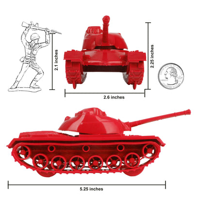 TimMee Toy Tanks for Plastic Army Men - Red WW2 3pc - Made in USA