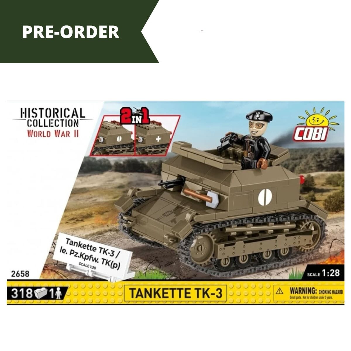 TK-3 Tankette brick model - COBI 2658 - 318 bricks